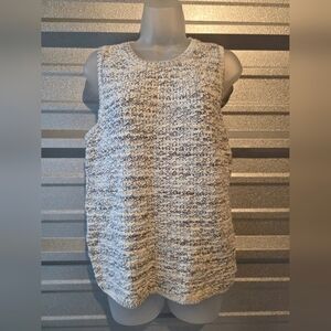 Sofia by Sofia Vergara Textured Knit Tank Top - Cream and Gray